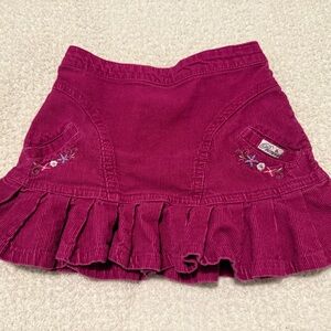 Disney Girls 3T Corduroy Skirt with Embroidered Details Pink